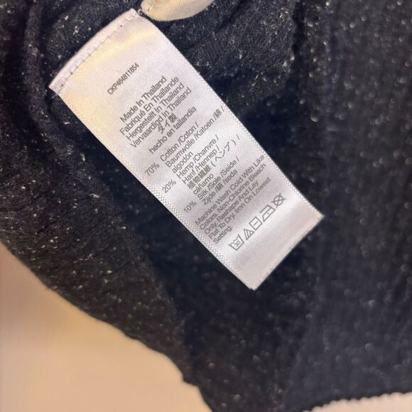 Madewell Grey with White Speckled Silk Blend Ribbed Sweater Medium - Picture 6 of 6